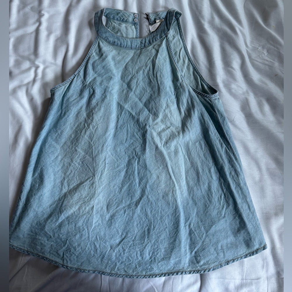 Light Blue Sleeveless Denim Top